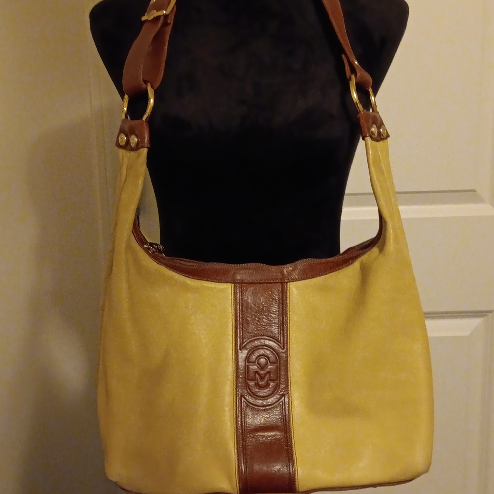 Marino Orlandi Elegant Tan and Brown Italian Leather Shoulder Bag
